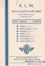 KLM Royal Dutch Airlines timetable 1938/09/05 West Indian Section picture