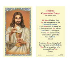 Laminated Spiritual Communion Prayer St. Alphonsus Holy Prayer Card Catholic picture