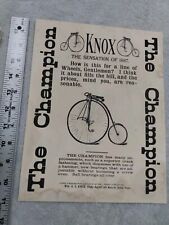 1887 High Wheeled Bicycle Advertising .. AGED Looks Old picture