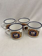 4 British Royal Navy Pussers Rum Enameled Tin Mug Cups Boats Ships Grand Bahama picture