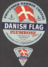 Vintage CHEESE LABELS (2) DANISH FLAG, Plumrose Ltd., Denmark picture