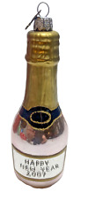 Neiman Marcus 2007 Champagne Bottle Christmas Ornament Happy New Year 6