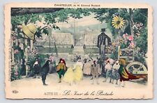 c1905~Anthropomorphic Roosters~Barnyard~Chantecler Play~No 5~VTG Art Postcard picture