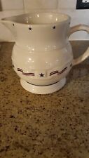 Longaberger Woven Traditions All American Large 2 Quart Pottery Pitcher  picture