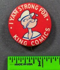 Vintage Popeye King Comics I Yam Strong Pinback Pin picture