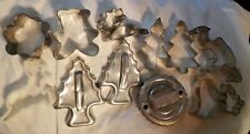 12 vintage Cookie Cutter Vintage Tin Metal Teddy Bear Dinosaur Christmas 2-3