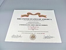 United States Army Service RIBBON Certificate   Army Service Ribbon picture
