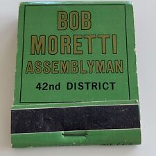 Vintage Full Matchbook - Elect Bob Moretti Assemblyman California picture
