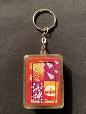 Vintage 1980s Chuck E. Cheese Keyring Keychain Mini Playing Cards Plastic Case picture