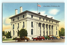 Colorful Old Cars Parked in Front of Post Office Valdosta Georgia Postcard E3 picture