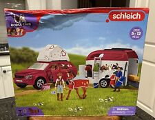 Schleich Horse Set 42535 SUV Trailer Horse Rider 110 Pcs NEW with DAMAGED BOX picture