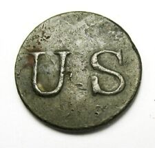 One-Piece Pewter US Army Coat Button 1808-1830 No Shank 18mm War of 1812+ picture