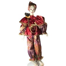 ASIAN Musical Dancing PRINCESS PIERROT MUSICAL GOLD SILK DOLL Porcelain picture