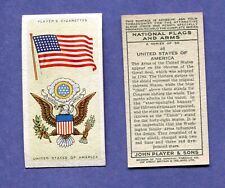 1936 JOHN PLAYER & SONS CIGARETTES NATIONAL FLAGS AND ARMS #46 USA AMERICA picture