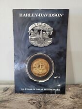 Vintage Harley Davidson York Pin Pewter 100 Years Pin And Encased Coin 1993-2003 picture