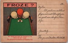 c1900s BRUNSWICK CORP. Pool Table Advertising Postcard Billiard Balls / UNUSED picture
