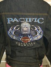 PACIFIC HARLEY-DAVIDSON HONOLULU HAWAII WOMENS SIZE XS BIKER JEAN JACKET picture