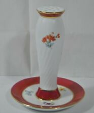 Vintage KPM German Porcelain Hat Stick Pin Holder Stand Gold Rose Design 5 1/2