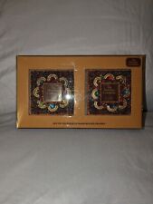 The Bombay Company Boxed Set of 2 Harlequin Hand-Beaded 2 x 2 Picture Frames NIP picture