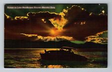 Hoover Dam NV-Nevada, Sunset on Lake Mead, Vintage Postcard picture