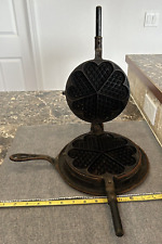 Antique Alfred Andresen & Co, Heart Shapes, Cast Iron Waffle Maker #999 picture
