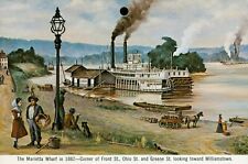 1974 Marietta OH Daily Times Advertising Calendar Card Wharf Image from 1882  picture