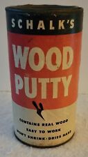 Vintage 1947 SCHALK'S Wood Putty- 1 lb Empty Can picture