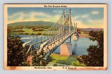 Steubenville OH-Ohio, The Fort Steuben Bridge, Vintage c1942 Postcard picture