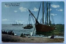 ca 1900s MA Postcard Salisbury Beach Mouth of Merrimac River boats ships beach  picture