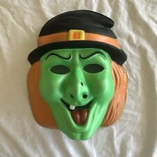 Vintage Wicked Green Witch Halloween Mask Foam Styrofoam Costume VTG Walgreens picture