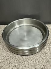PartyLite Heavy Brushed Silver Metal 3 Wick Candle Holder Felted Bottom Rare picture