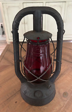 VINTAGE DIETZ MONARCH LANTERN FITZALL NY USA RED GLOBE picture