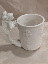 Angel Wing Handle Ceramic Mug Vintage 1994 McConnell Talus Corp. White picture