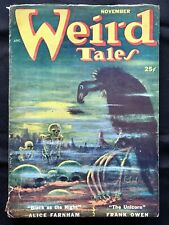 WEIRD TALES: November 1952 🤯 Giannurio Cover Art Pulp Magazine Skeletons Horror picture
