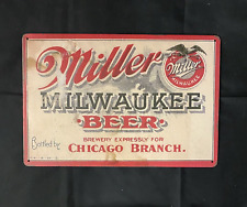 Miller Beer Vintage Style Tin Metal Bar Sign Poster Man Cave Collectible New picture