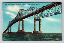 Sunshine Skyway, FL-Florida, Main Ship Channel Bridge Antique, Vintage Postcard picture