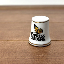 Vintage, Cypress Gardens Florida Butterfly Porcelain Thimble, Collectible picture