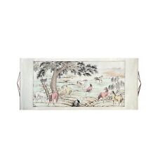 Chinese Color Ink Horizontal Horses Theme Scroll Painting Wall Art ws2235 picture