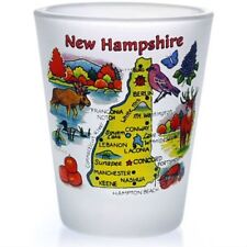 NEW HAMPSHIRE MAP FROSTED SHOT GLASS SHOTGLASS picture