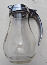 DRIPCUT Number 214 SYRUP PITCHER Clear Glass Chrome Plated Lid picture