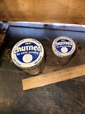 2 Vintage Skippy Peanut Butter Jars Clear Glass & Metal Lids. 45 Cents picture