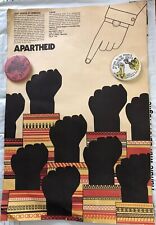 Circa 1970’s Anti-apartheid Event Poster w/ Political Lapel Buttons picture