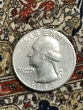 1983-D Washington Quarter (Circulated) filled in D error  ,./        1121 picture