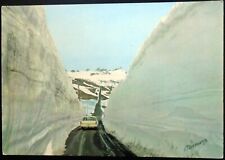 1960 View of High Snowbanks on each side of Sognefjell Road, Otta-Lom, Norway picture