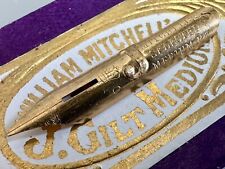 Rare 1800s William Mitchell  J Gilt M Vintage Dip  Pen Nib picture