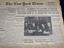 1946 APRIL 26 NEW YORK TIMES - AMERICAN DELEGATION AT PARIS CONFERENCE - NT 2302 picture