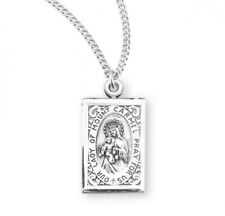 Our Lady of Mount Carmel Sterling Silver 0.9 In x 0.5 In Scapular Catholic Medal picture