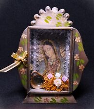 Tin Nicho Mexican Classic Virgen Maria de Guadalupe Vintage Artist Signed w/Tag picture
