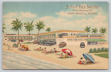 Postcard Miami Beach, Florida, Sunny Isle Motel 1951 Linen A269 picture