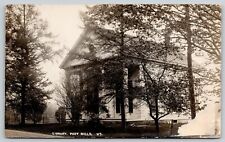 Post Mills Vermont~Secluded Public Library~2 Story Columns~Trees~c1910 RPPC picture